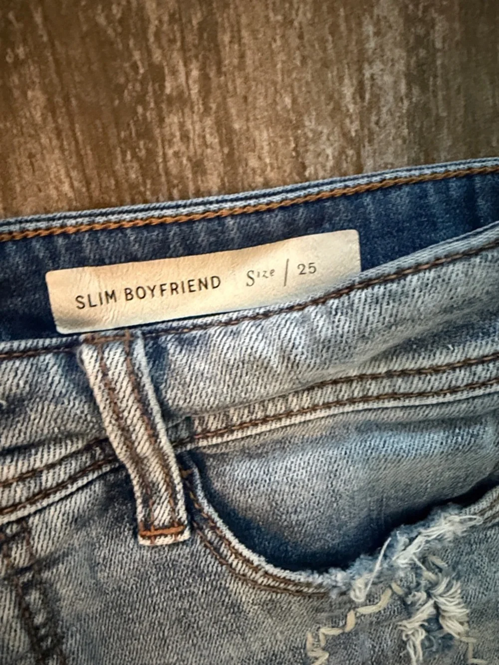 Anthropologie Pilcro & the Letterpress Blue Distressed Patchwork Denim Shorts - Picture 3 of 8